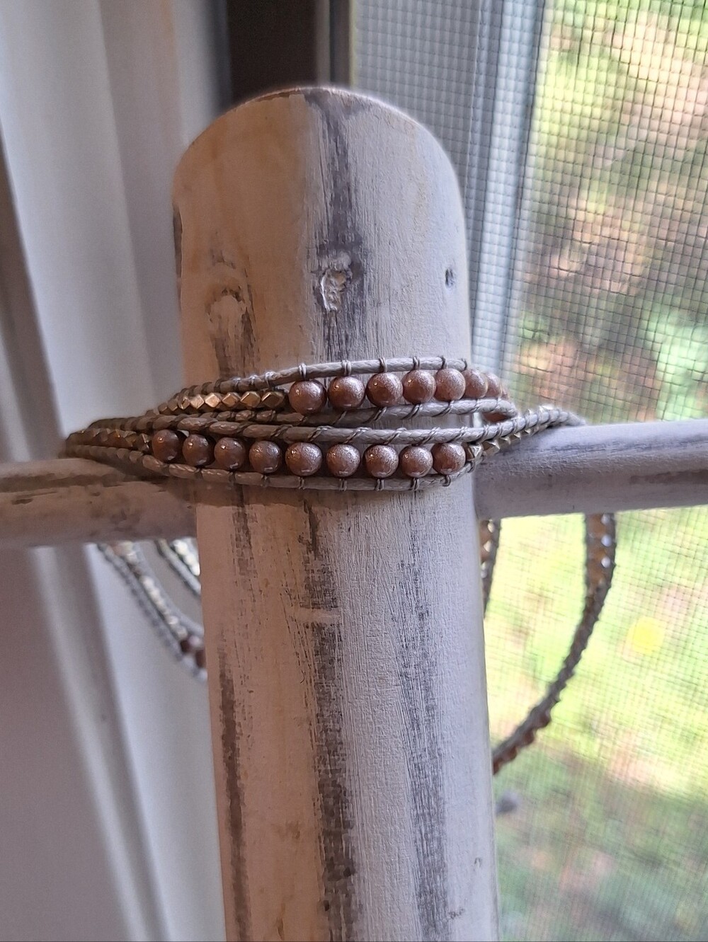Katie Soleil Silver Beaded Wrap Style Bracelet Bohemian Hippie Style Fairy Core